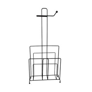Black Metal Toilet Paper & Magazine Holder